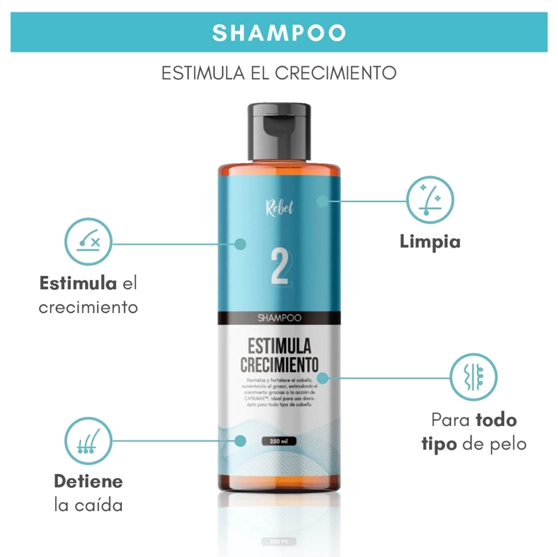 SHAMPOO REBEL ESTIMULA EL CRECIMIENTO PASO 2 - 7
