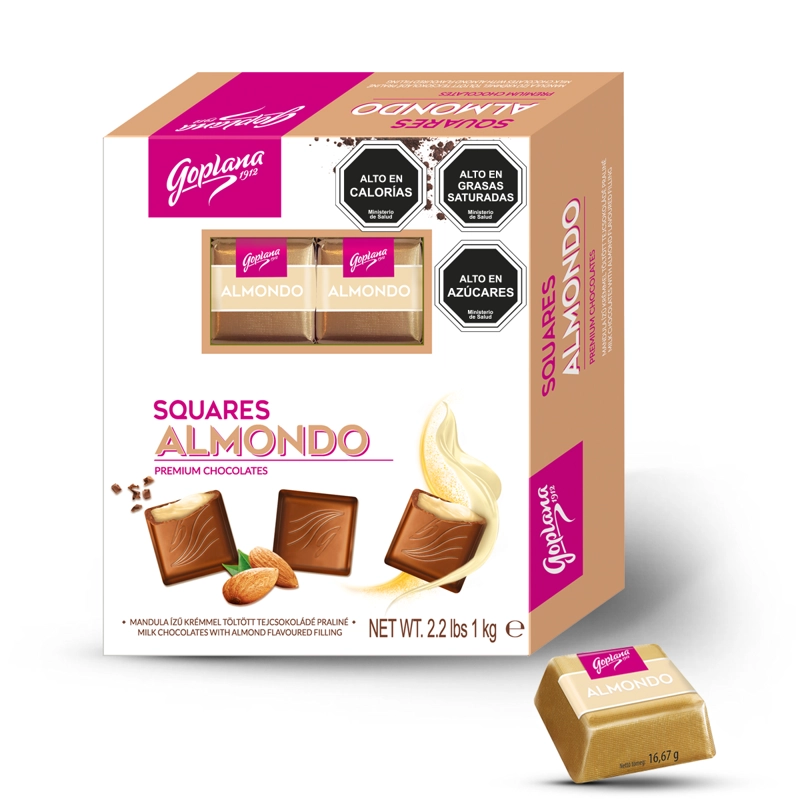 CHOCOLATES GOPLANA CAJA 1 KG BOMBON SABOR ALMENDRA