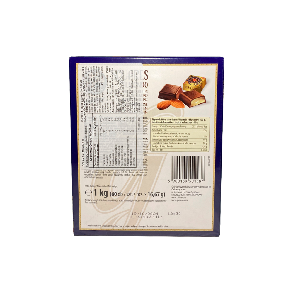 CHOCOLATES GOPLANA CAJA 1 KG BOMBON SABOR ALMENDRA - 7
