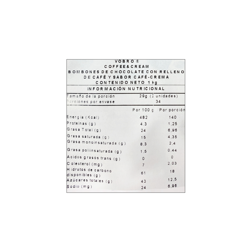 CHOCOLATES CAFE VOBRO BOLSA 1 KG BOMBON - 7