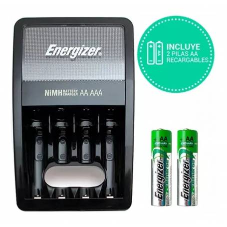CARGADOR DE PILAS ENERGIZER AA/AAA + 2 PILAS AA RECARGABLES - 3