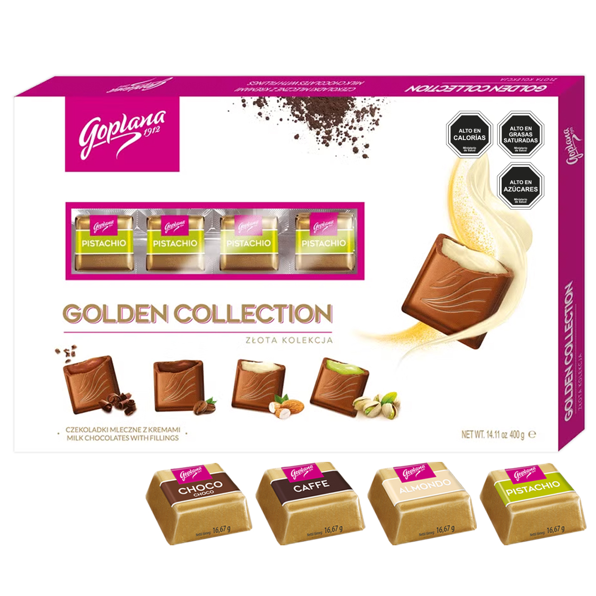 CHOCOLATE GOPLANA CAJA 400 GR BOMBON VARIEDADES RELLENOS - 4