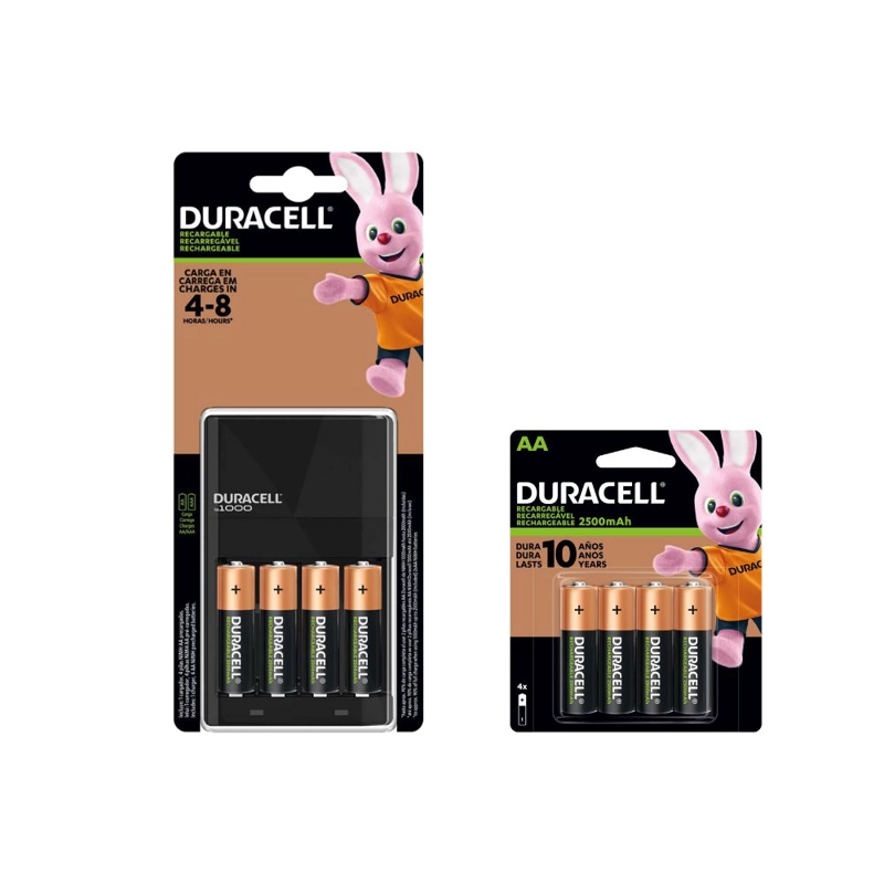 PACK CARGADOR DURACELL +4 PILAS AA +4 PILAS AAA RECARGABLES - 1