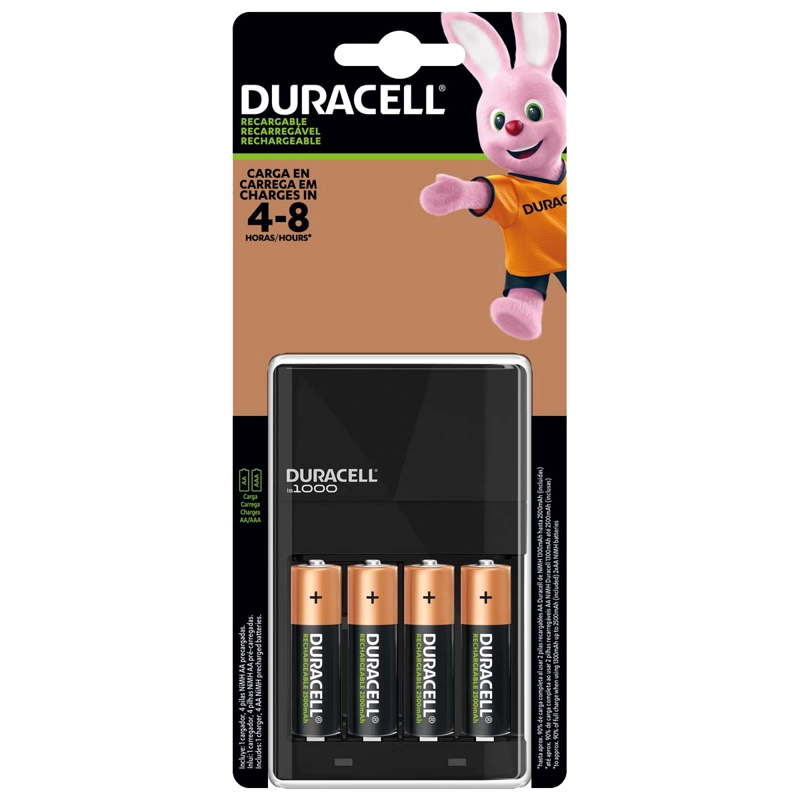 PACK CARGADOR DURACELL +4 PILAS AA +4 PILAS AAA RECARGABLES - 3