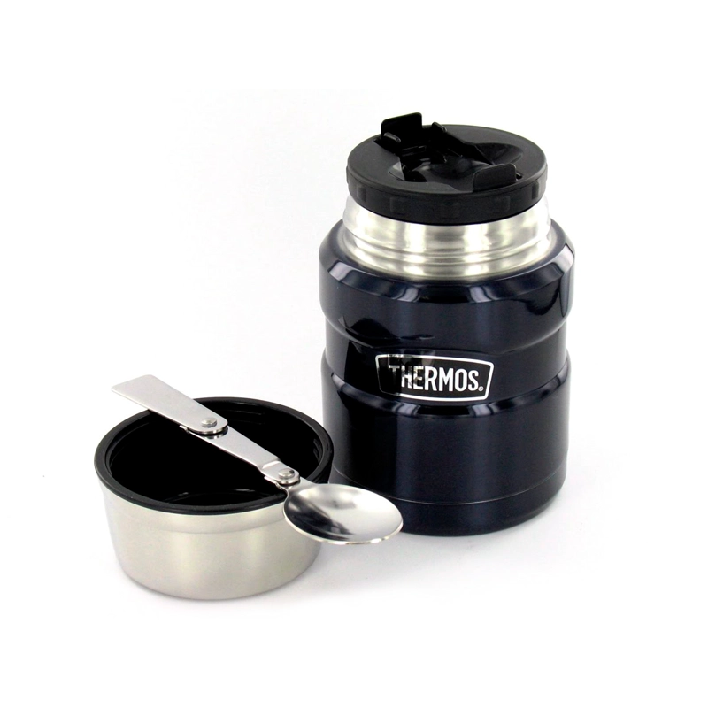 TERMO DE COMIDA THERMOS KING 470ML ACERO INOXIDABLE NEGRO - 1