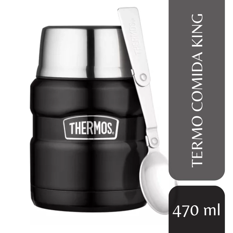 TERMO DE COMIDA THERMOS KING 470ML ACERO INOXIDABLE NEGRO - 3