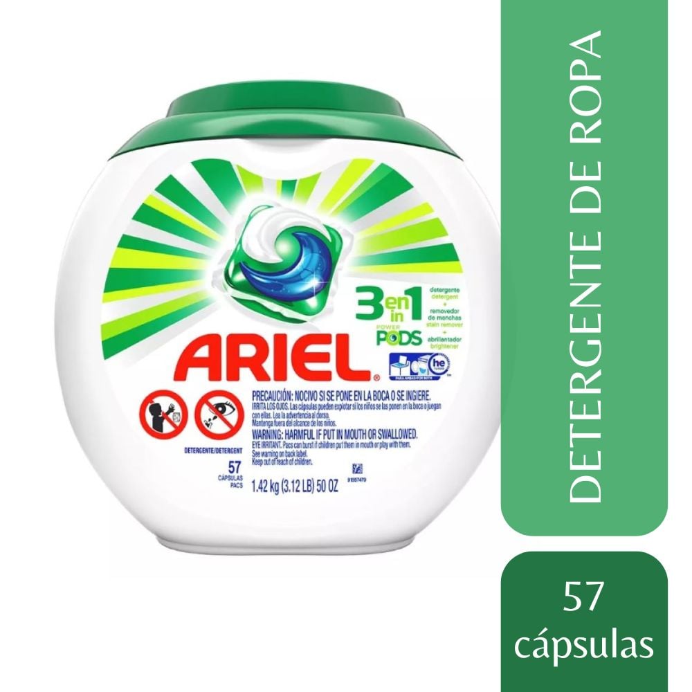 DETERGENTE ROPA CÁPSULAS PODS ARIEL 57 UN - 2