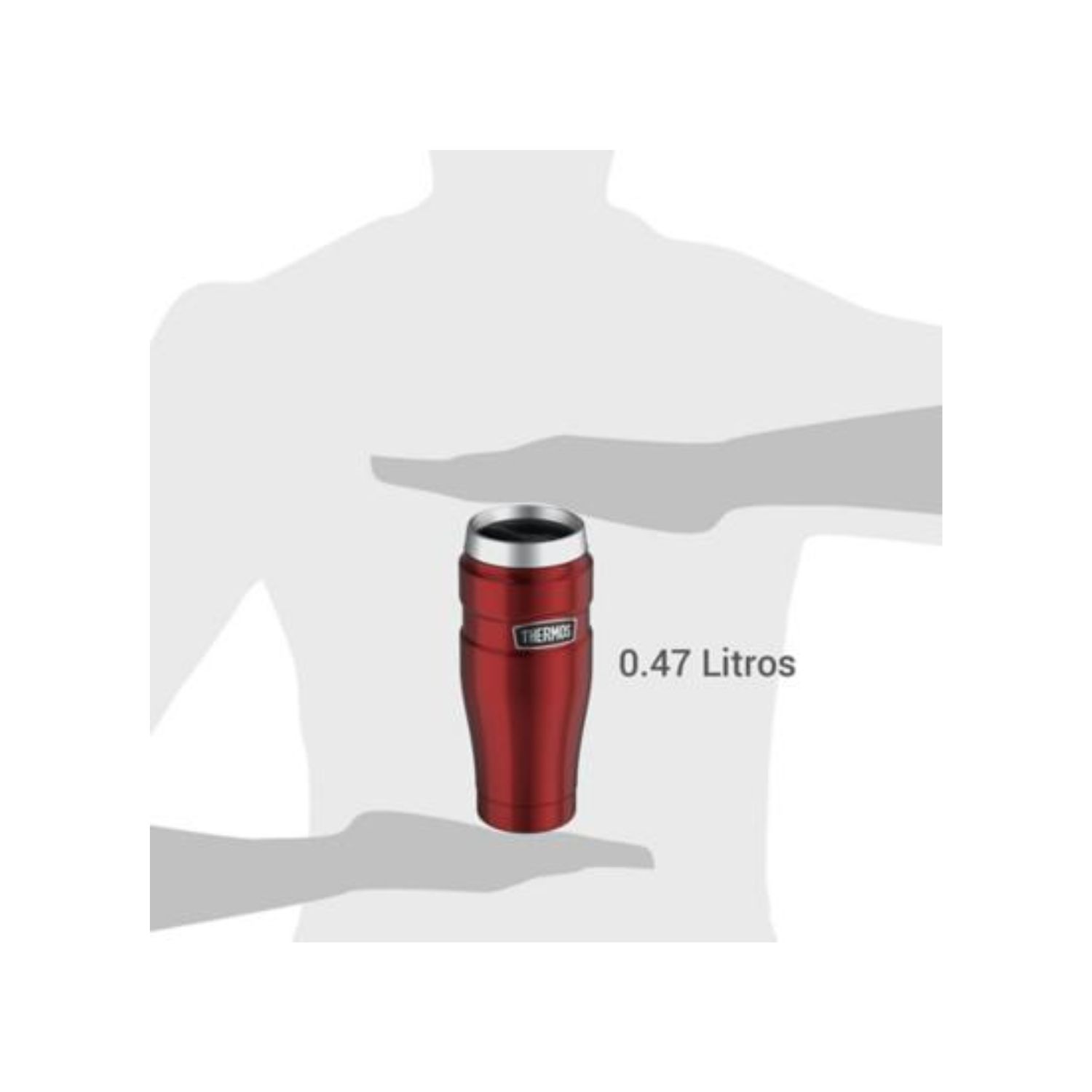 TERMO MUG THERMOS KING 470ML ACERO INOXIDABLE ROJO - 6