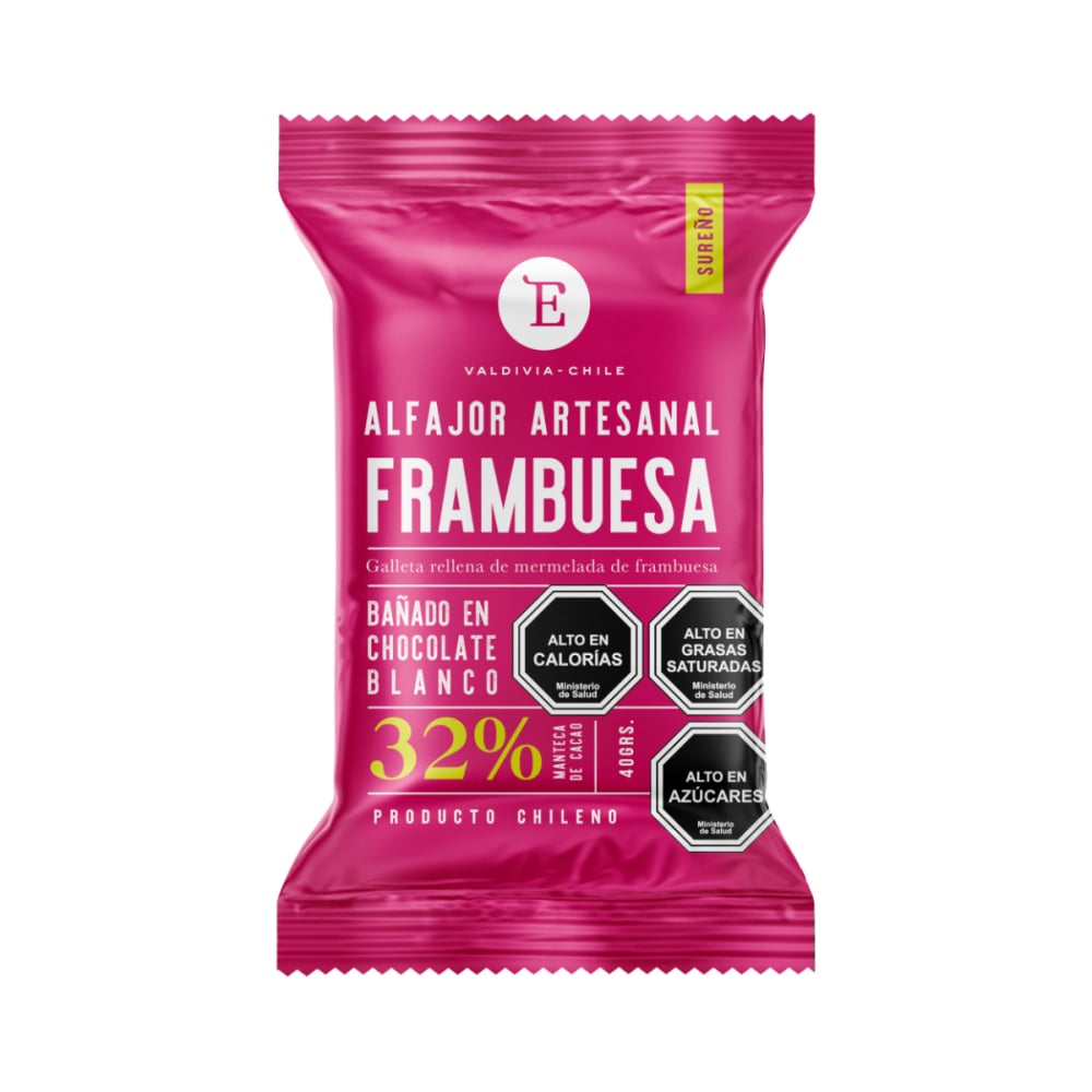 ALFAJOR ARTESANAL FRAMBUESA CHOC BLANCO ENTRELAGOS 24X40 GR. - 1