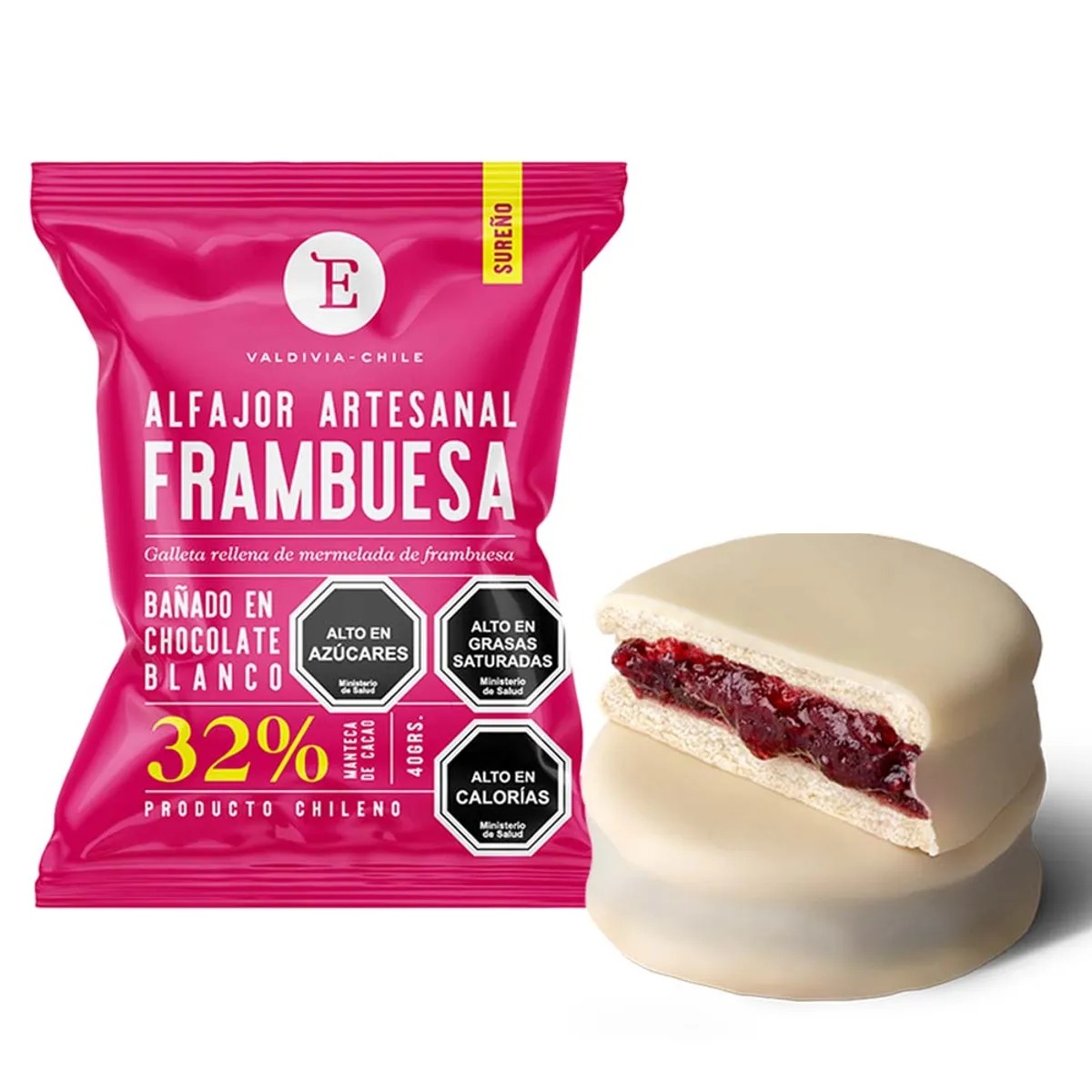 ALFAJOR ARTESANAL FRAMBUESA CHOC BLANCO ENTRELAGOS 24X40 GR. - 2