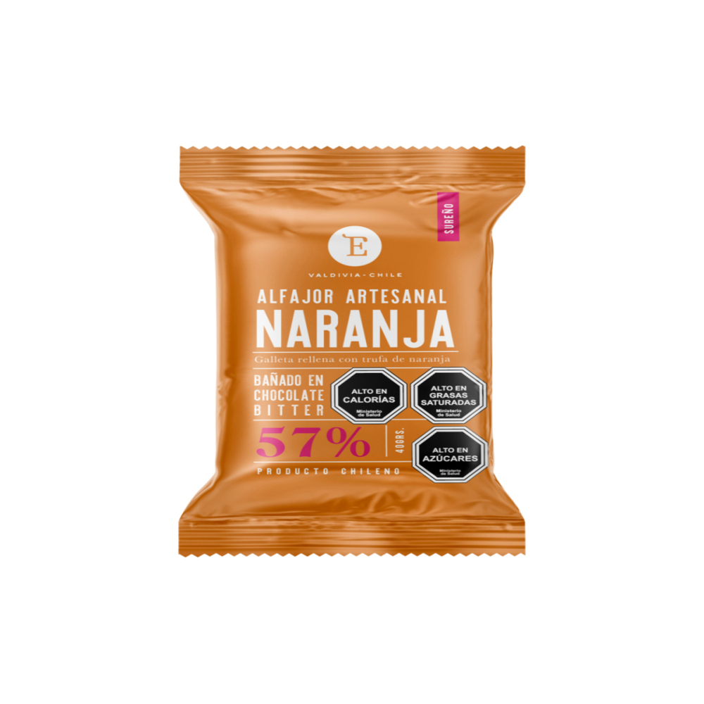 ALFAJOR NARANJA ENTRELAGOS 24 UN 40 GR ARTESANAL BITTER - 1