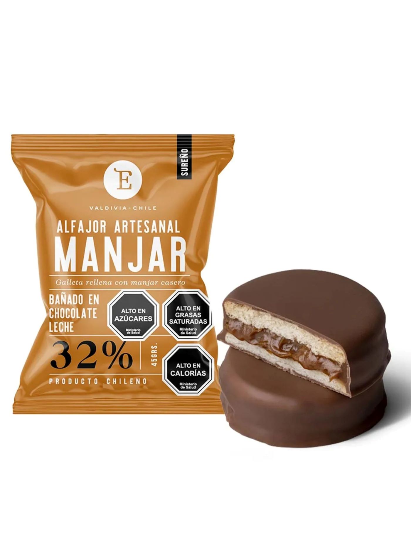 ALFAJOR ARTESANAL MANJAR LECHE ENTRELAGOS 24X40 GR. - 2