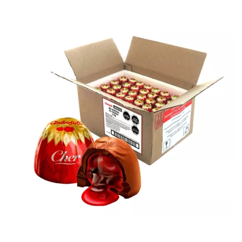 CHOCOLATES CEREZAS AMBROSOLI CAJA 2 KG CEREZA AL COÑAC - 1