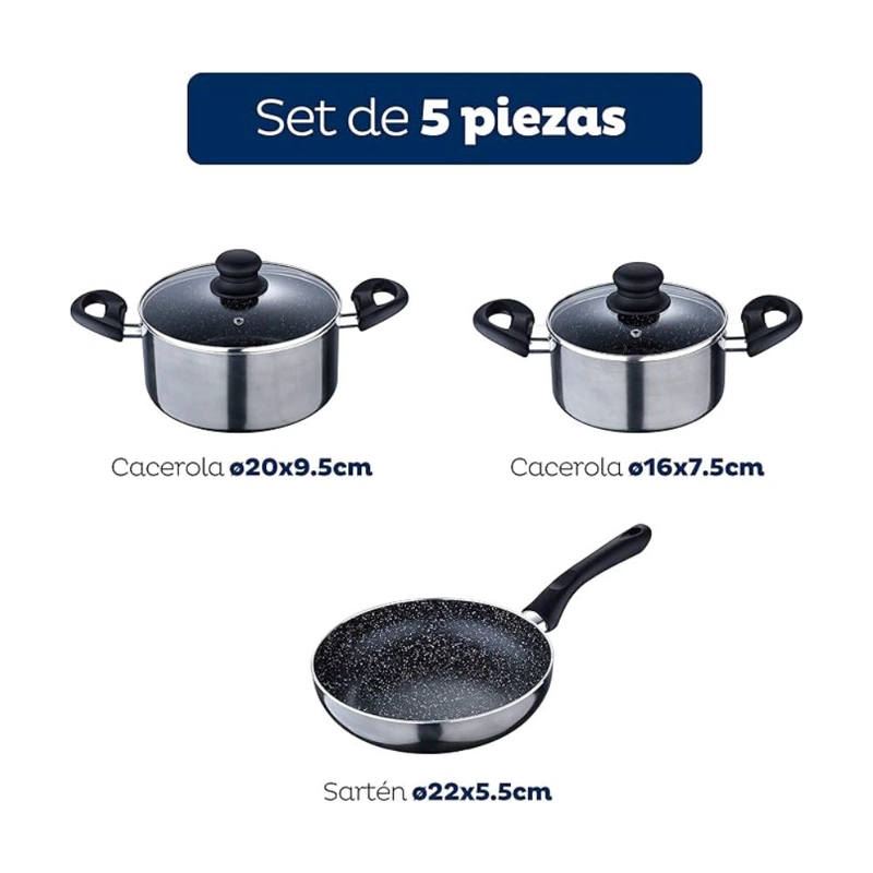 BATERÍA DE COCINA SORIA 5 PIEZAS SAN IGNACIO BY BERGNER - 6