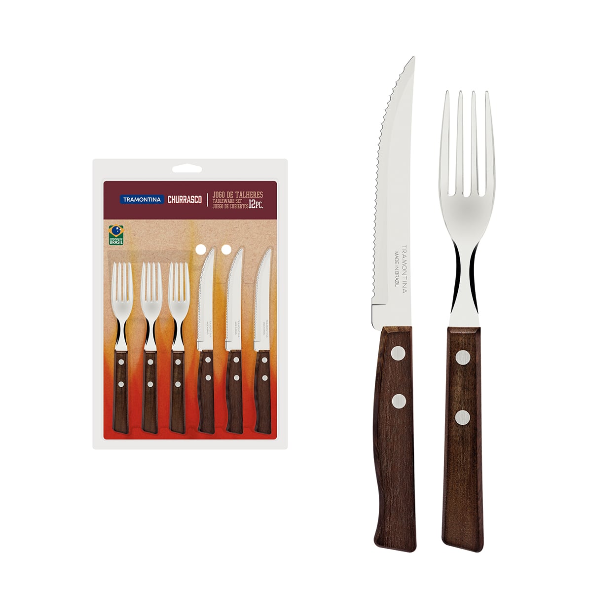 PACK CUBIERTOS TRAMONTINA 12 PIEZAS ASADO TRADICIONAL - 2