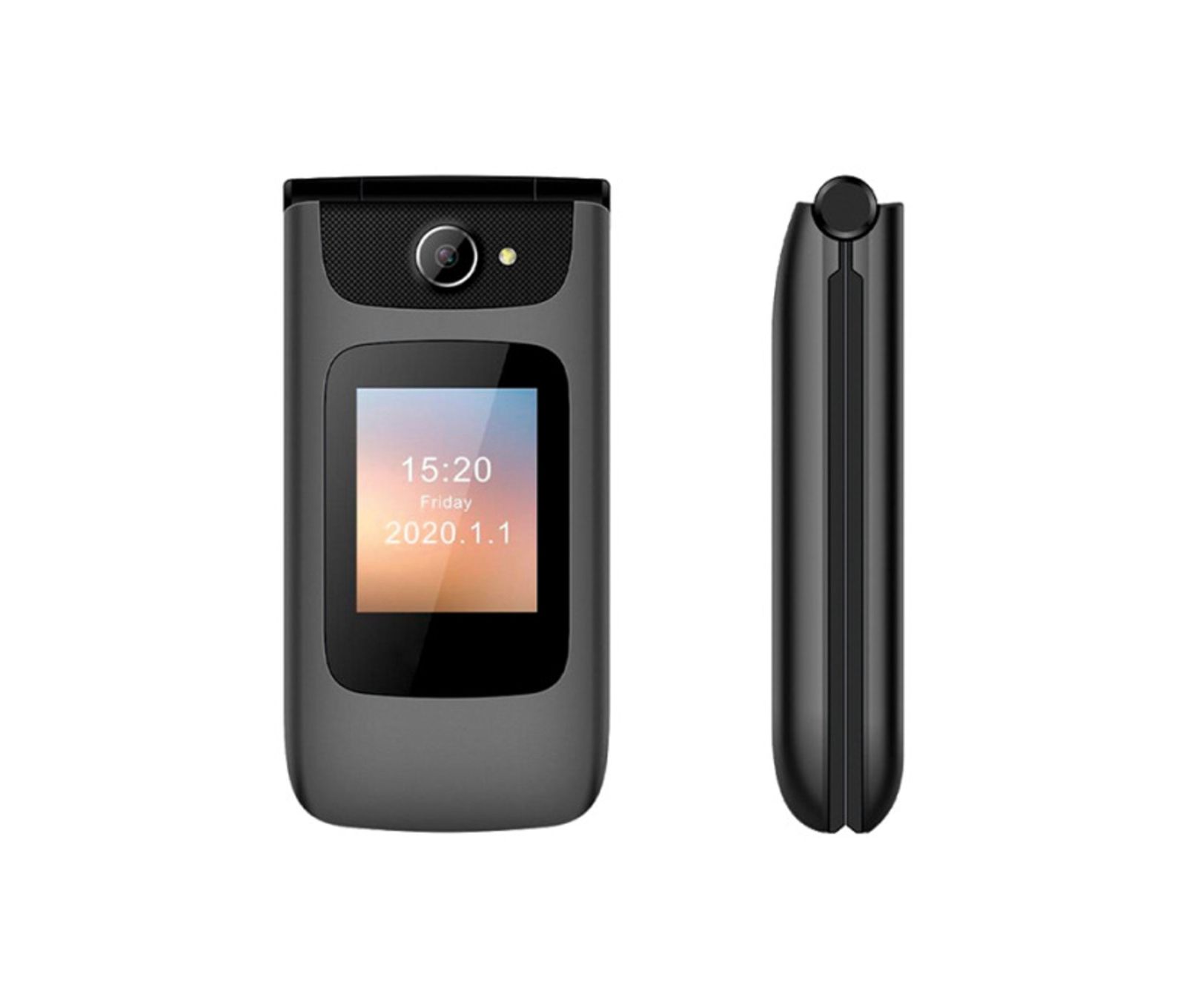 CELULAR SENIOR INTROTECH 4G ALMEJA CLAMSHELL BATT GRIS-NEGRO - 1