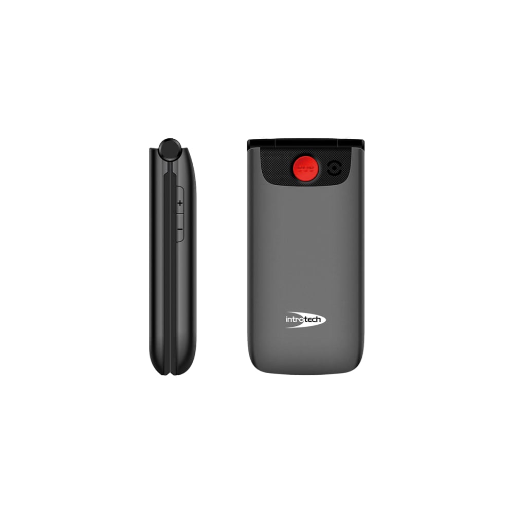 CELULAR SENIOR INTROTECH 4G ALMEJA CLAMSHELL BATT GRIS-NEGRO - 3