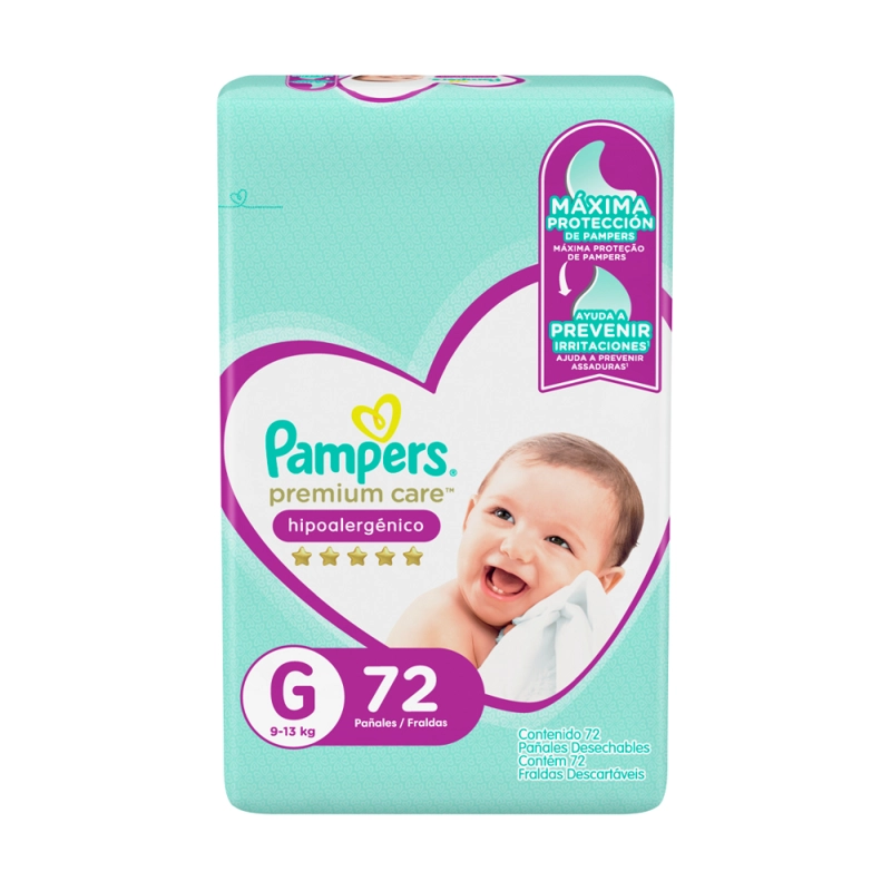 PAÑALES PAMPERS PREMIUM CARE G X72 UND - 1