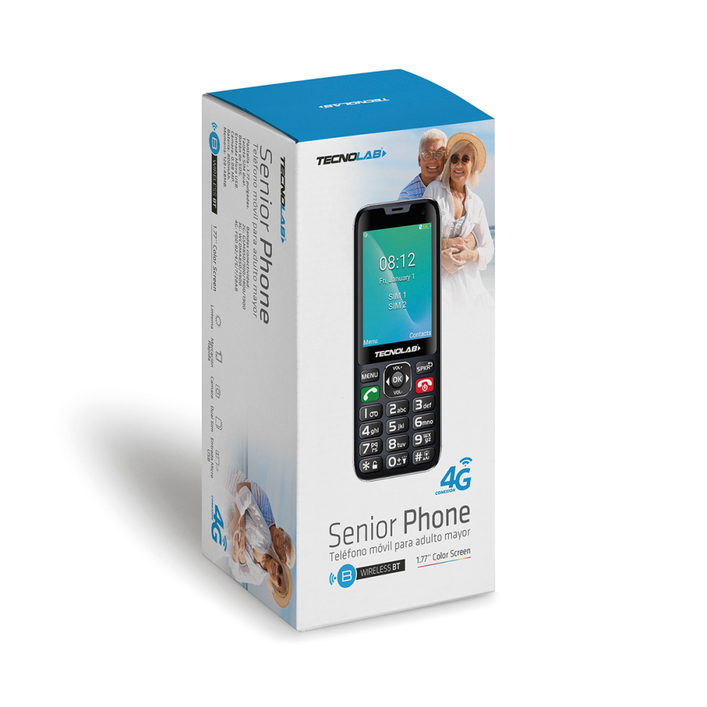 CELULAR TECNOLAB TELEFONO SENIOR 4G ADULTO MAYOR TL487 ROJO - 3