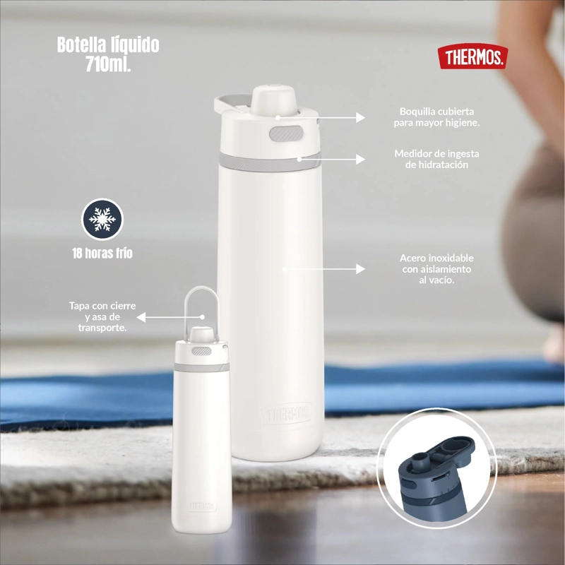 THERMOS BOTELLA GUARDIAN 710ML ACERO INOXIDABLE BLANCA - 4