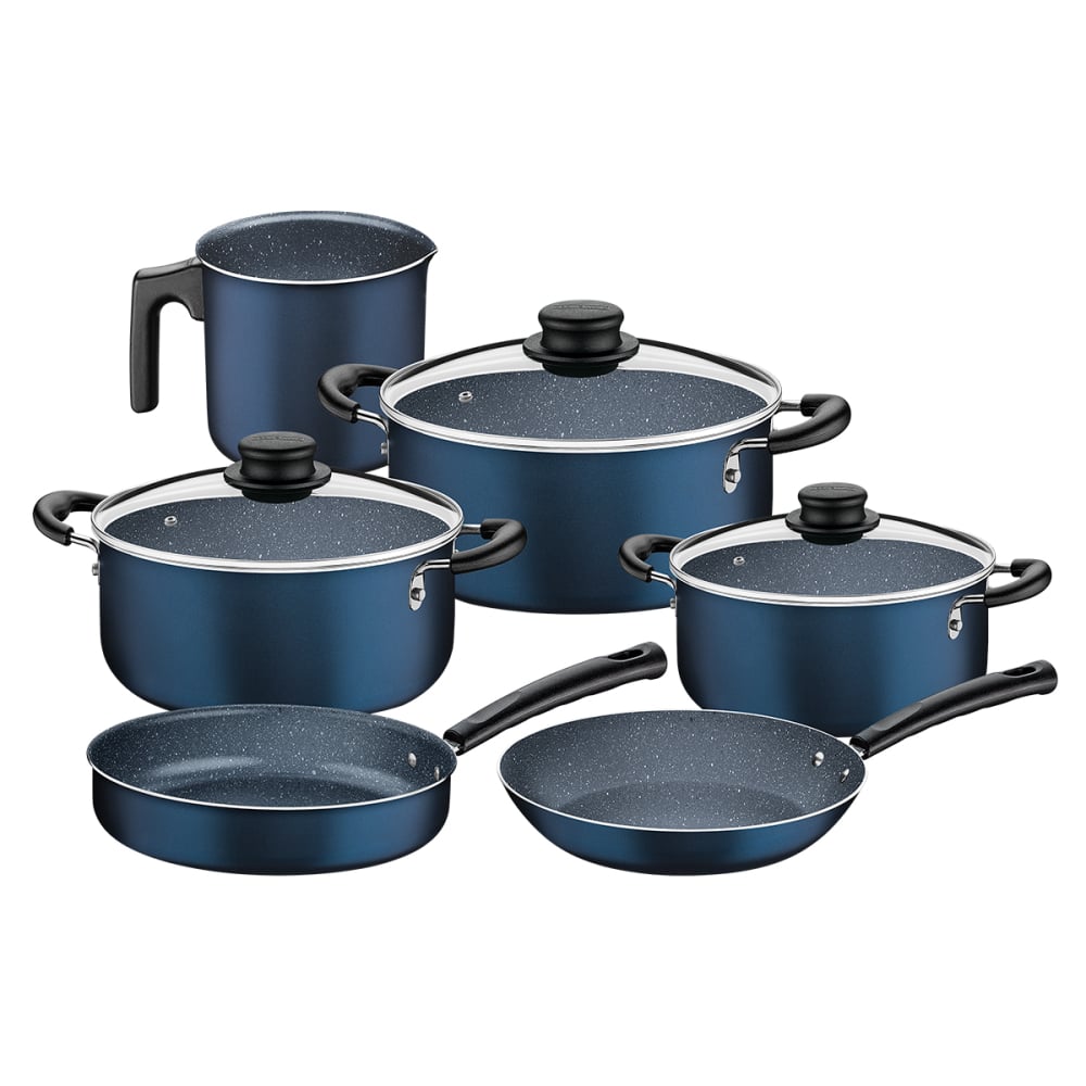 TRAMONTINA BATERÍA DE COCINA 9 PIEZAS AZUL - 1