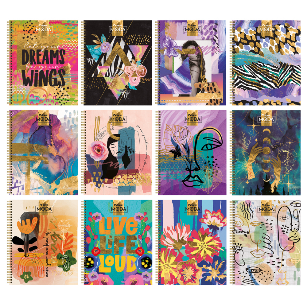 PACK 10 CUADERNOS UNIVERSITARIOS TORRE MODA 100 HOJAS - 1