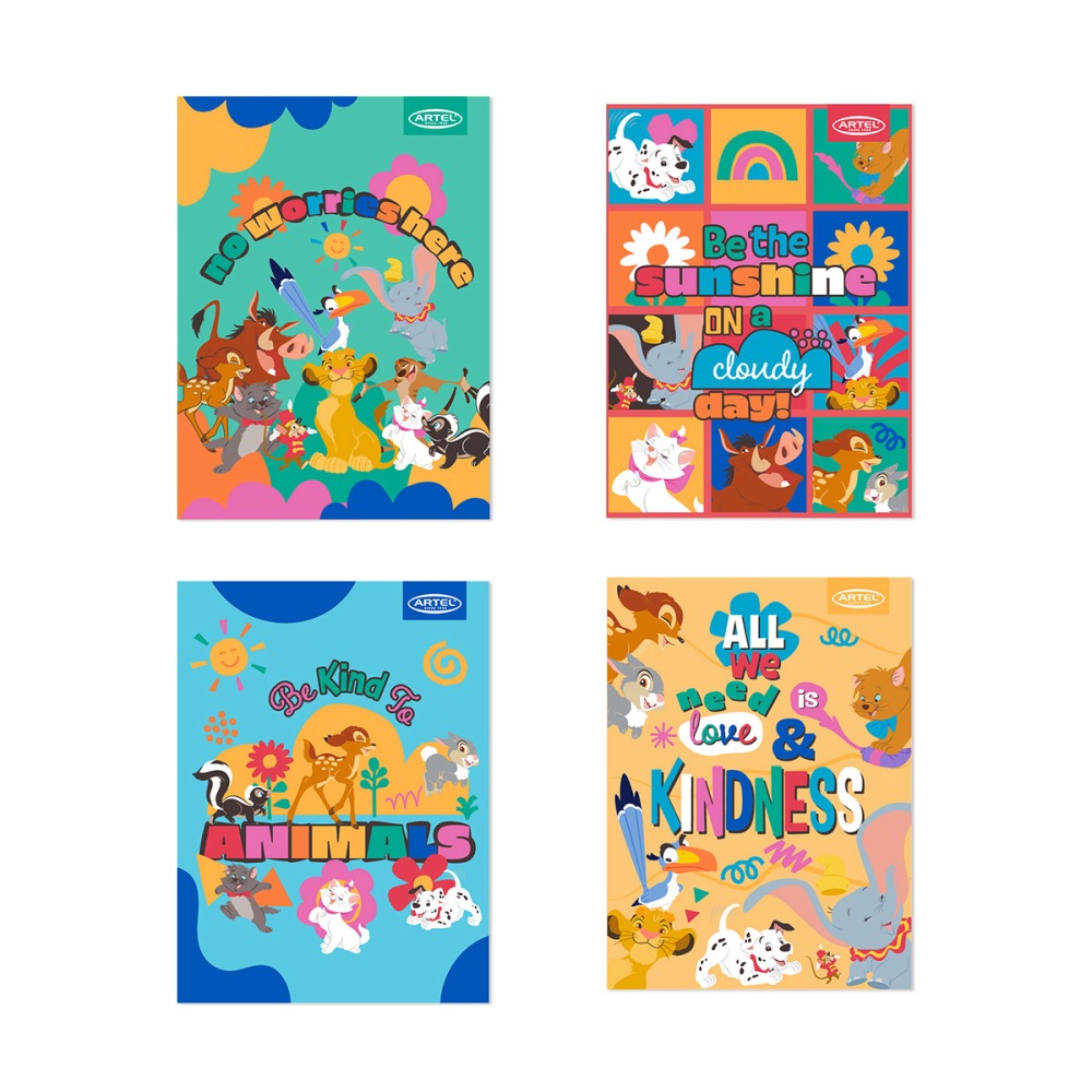 CUADERNO ARTEL 100 HOJAS COLLEGE DISNEY MATEMAT 7MM X10UD DISEÑOS - 1
