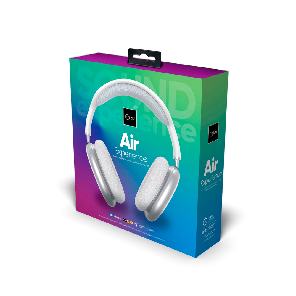 MLAB AUDIFONO BLUETOOH HEADPHONE AIR EXPERIENCE SILVER - 5