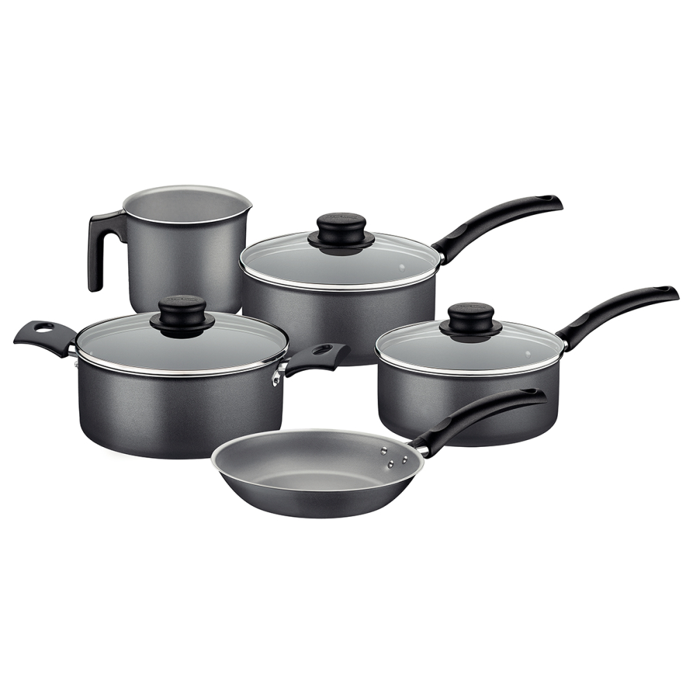 BATERIA DE COCINA JUEGO OLLAS TRAMONTINA TURIM 5 PZAS NEGRO - 1