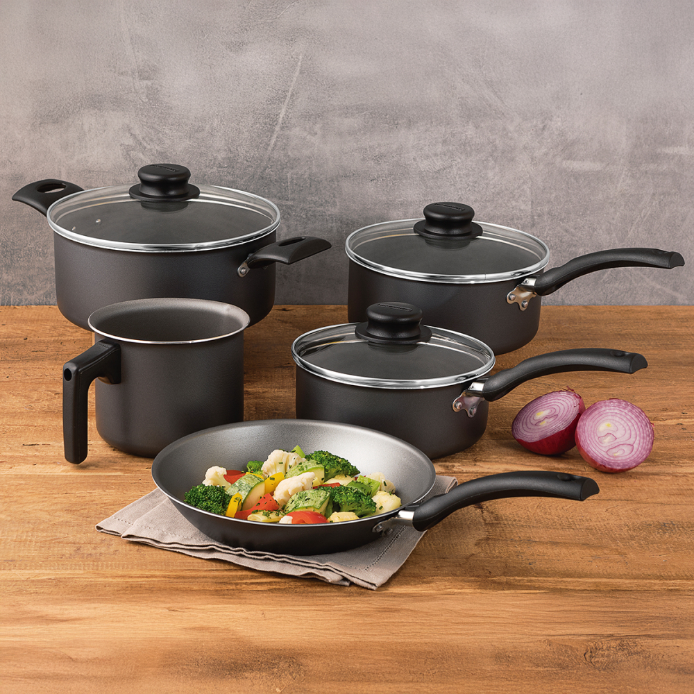 BATERIA DE COCINA JUEGO OLLAS TRAMONTINA TURIM 5 PZAS NEGRO - 2