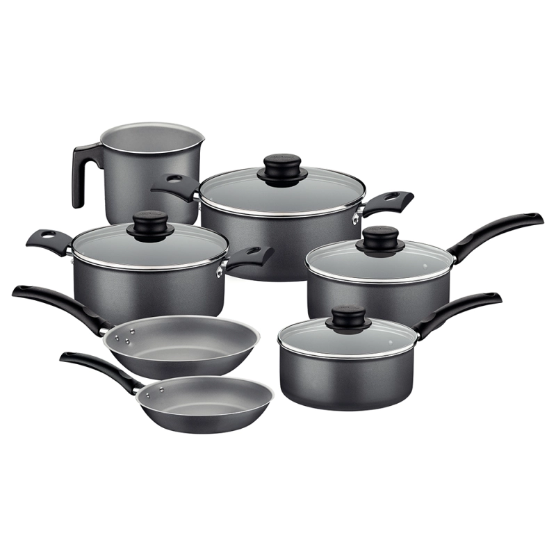 BATERIA DE COCINA JUEGO OLLAS TRAMONTINA TURIM 7 PZAS NEGRO - 1