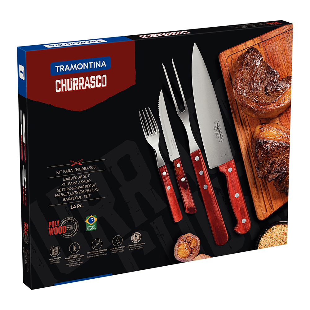 JUEGO PARA ASADOS TRAMONTINA POLYWOOD SET 14 PIEZAS - 2