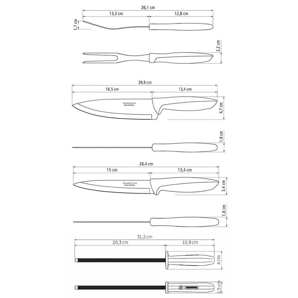 JUEGO PARA ASADO TRAMONTINA PLENUS SET 4 PIEZAS - 4
