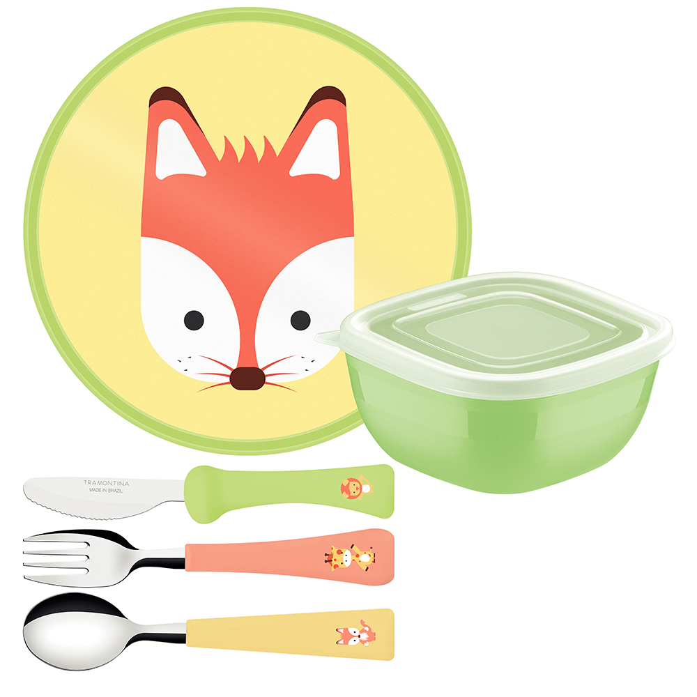 JUEGO DE CUBIERTOS INFANTIL TRAMONTINA BABY FRIENDS 5 PIEZAS - 1