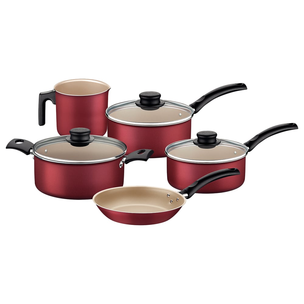 BATERIA DE COCINA JUEGO OLLAS TRAMONTINA TURIM 5 PIEZAS ROJO - 1