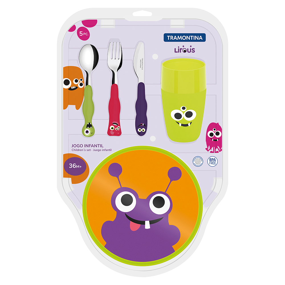 JUEGO DE CUBIERTOS INFANTIL TRAMONTINA LIROUS 5 PIEZAS - 4