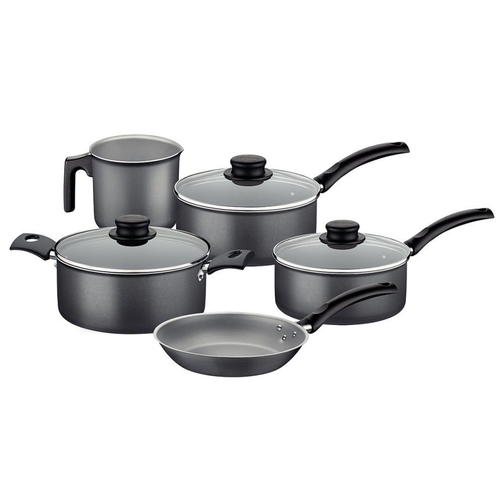 BATERIA DE COCINA JUEGO OLLAS TRAMONTINA TURIM 5 PZAS NEGRO - 1
