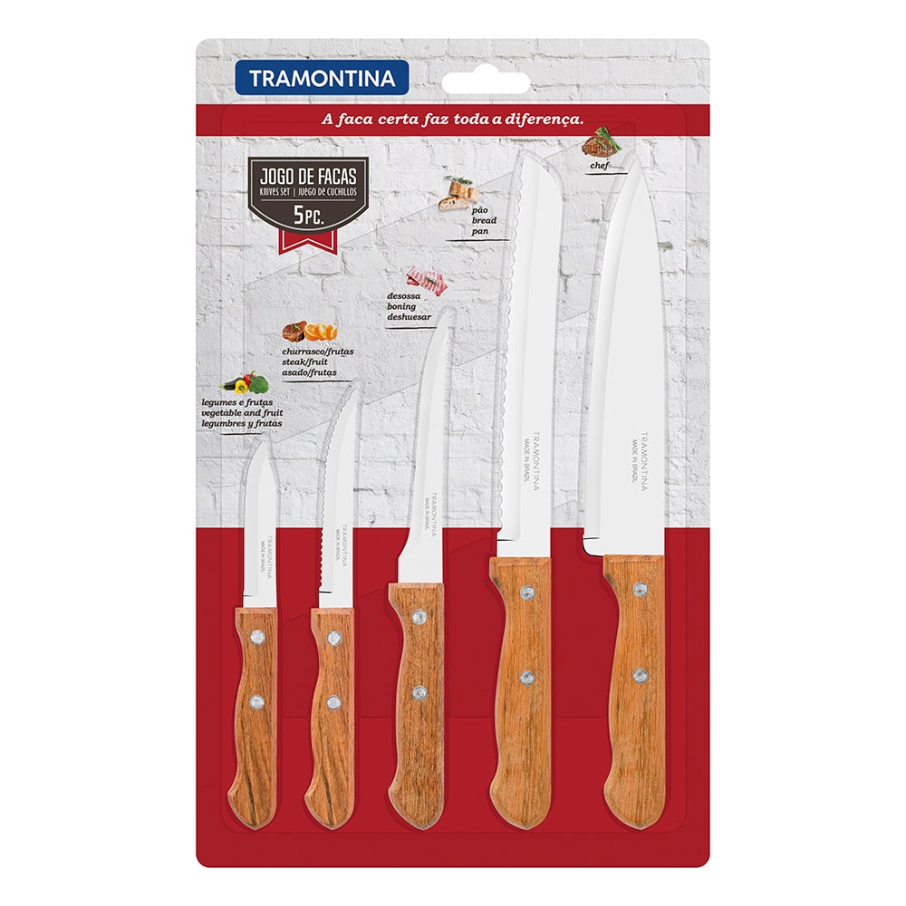 JUEGO DE CUCHILLOS DE COCINA TRAMONTINA DINAMYC 5 PIEZAS - 2