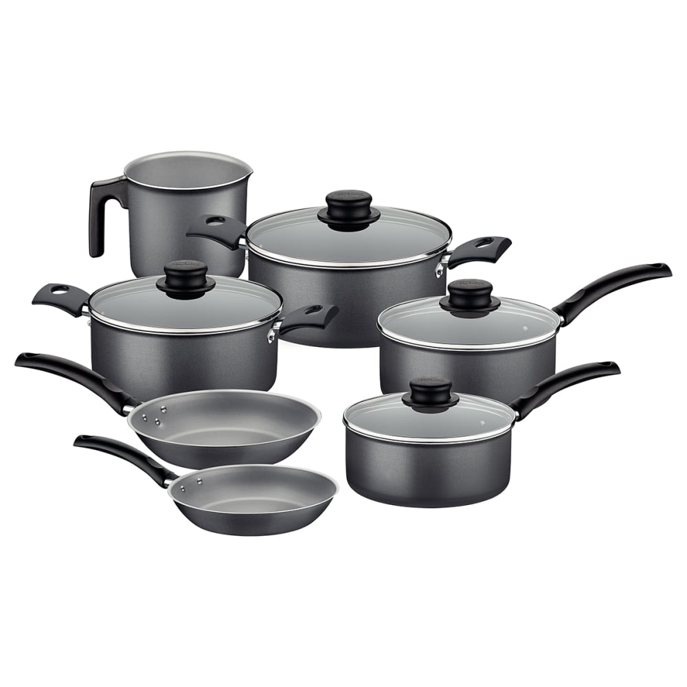 BATERIA DE COCINA JUEGO OLLAS TRAMONTINA TURIM 7 PZAS NEGRO - 1