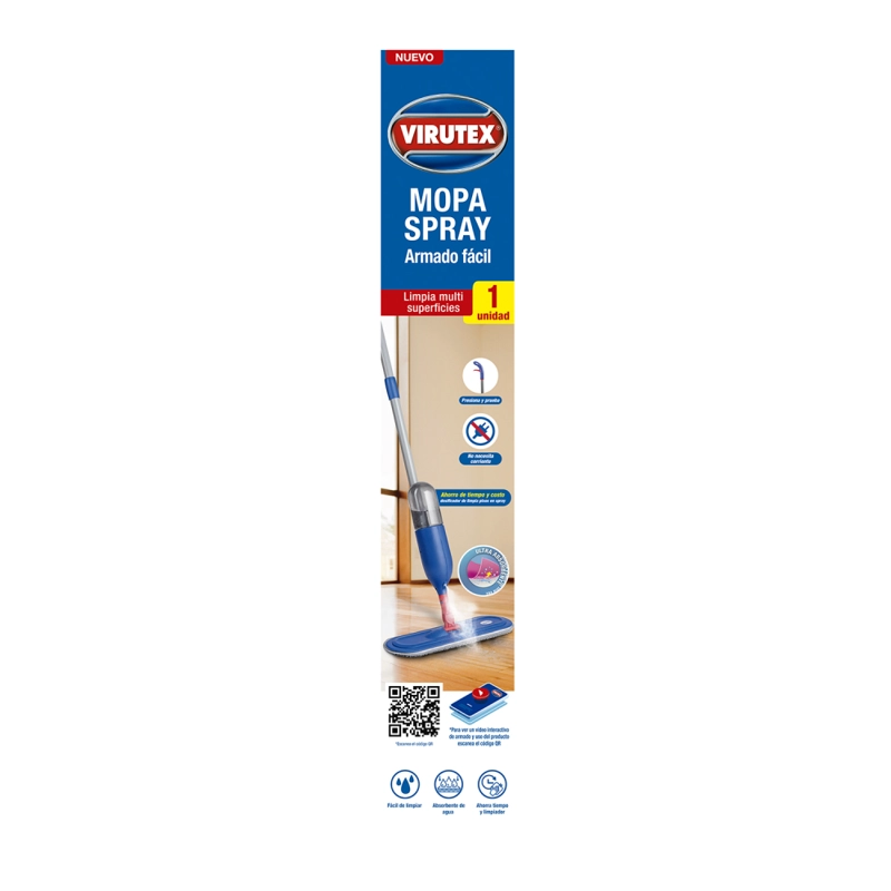 MOPA PLANA DE MICROFIBRA VIRUTEX CON SPRAY - 2