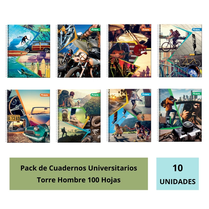 CUADERNO UNIVERSITARIO TORRE HOMBRE 100 HOJAS 10 UNIDADES - 2