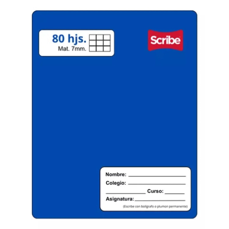 CUADERNO COLLEGE SCRIBE LISO 7MM 80HX 10UD - 2