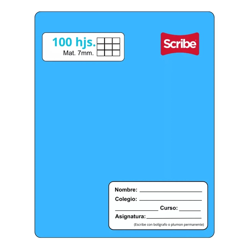 CUADERNO COLLEGE SCRIBE LISO 7MM 100HX 10 UDS - 2