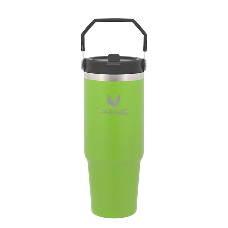 THERMOCAFE  TRAVEL MUG FLIPLID 880ML ACERO INOX VERDE - 1