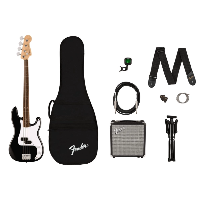 PACK BAJO ELE CTRICO PRECISION BASS SQUIER BY FENDER BLACK - 1