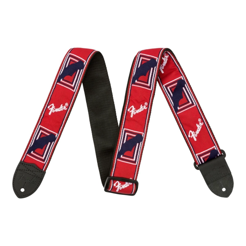 CORREA 2' MONOGRAMA FENDER TRICOLOR RED - 1