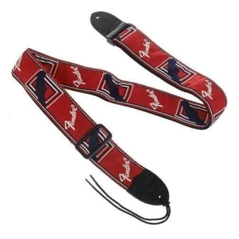CORREA 2' MONOGRAMA FENDER TRICOLOR RED - 3