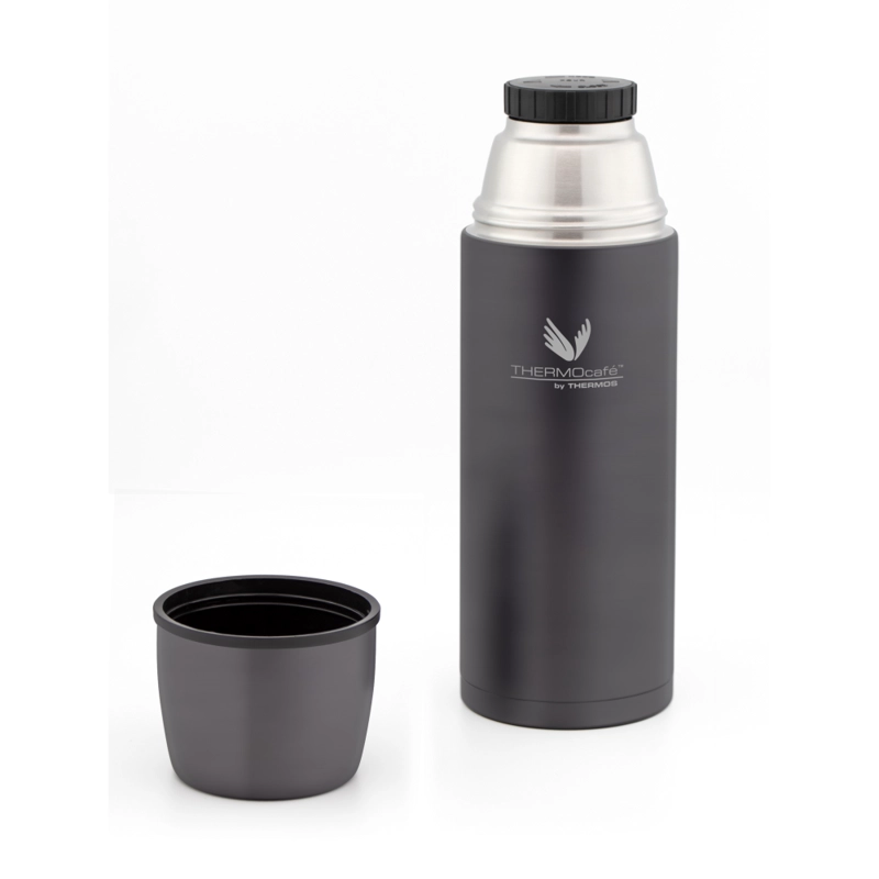 TERMO THERMOS THERMOCAFE  1 LITRO ACERO INOXIDABLE NEGRO MATE - 2