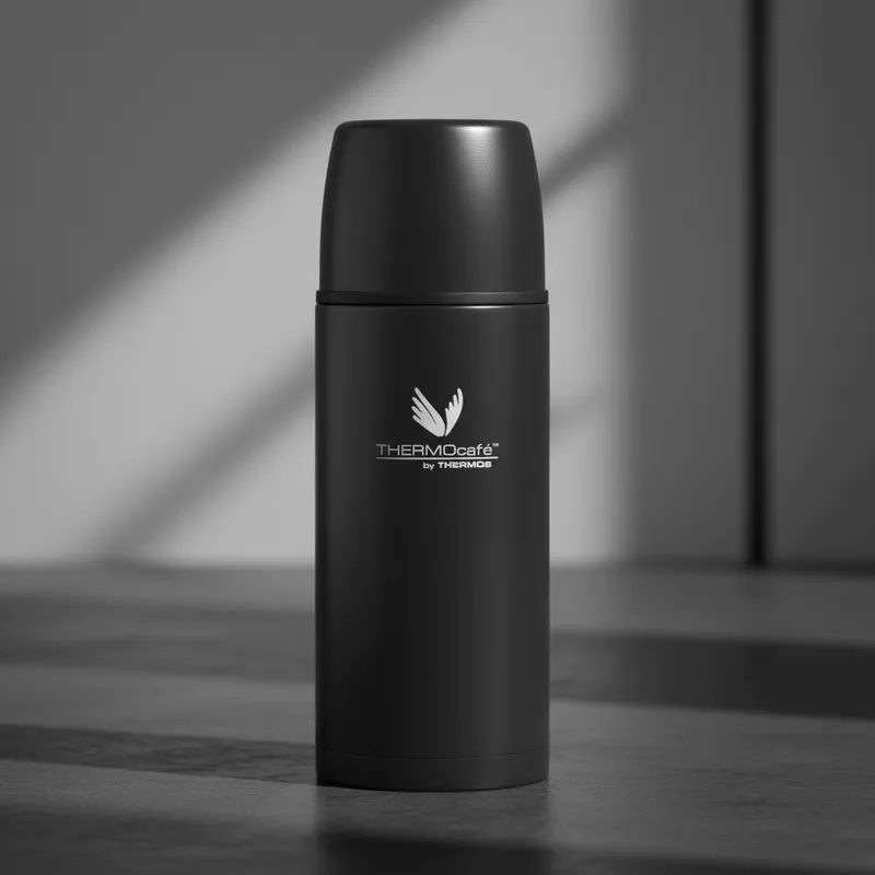 TERMO THERMOS THERMOCAFE  1 LITRO ACERO INOXIDABLE NEGRO MATE - 4