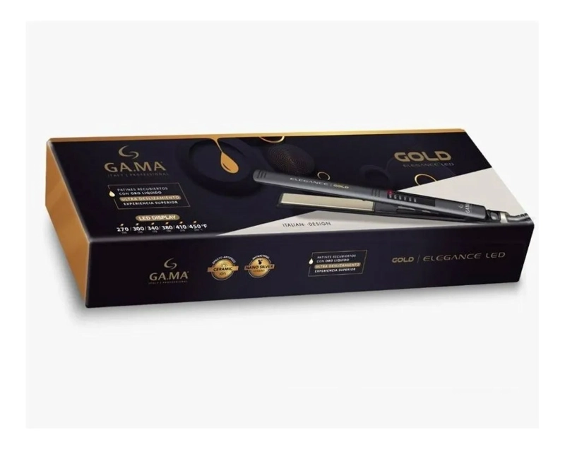 GAMA PLANCHA ALISADOR ELEGANCE LED GOLD BVT - 4